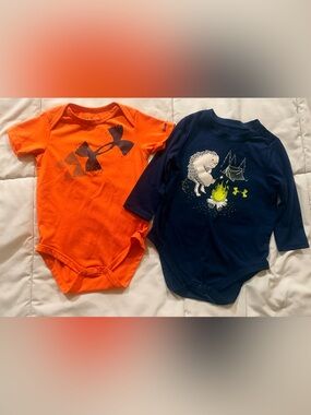 Under Armour Orange & Navy Graphic Baby Bodysuit Set